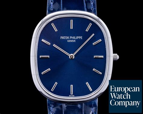 golden ellipse blue dial platinum.